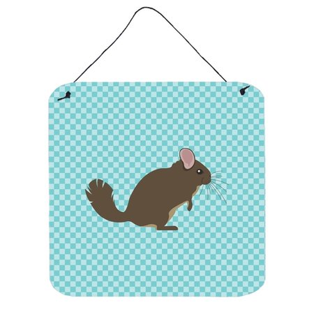 MICASA Chinchilla Blue Check Wall or Door Hanging Prints, 6 x 6 in. MI231351